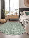 Sustainable Strands Indoor-Outdoor Oasis Collection Area Rug -  Sandbar (Green) Round Green  lifestyle 18