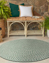 Sustainable Strands Indoor-Outdoor Oasis Collection Area Rug -  Sandbar (Green) Round Green  lifestyle 20