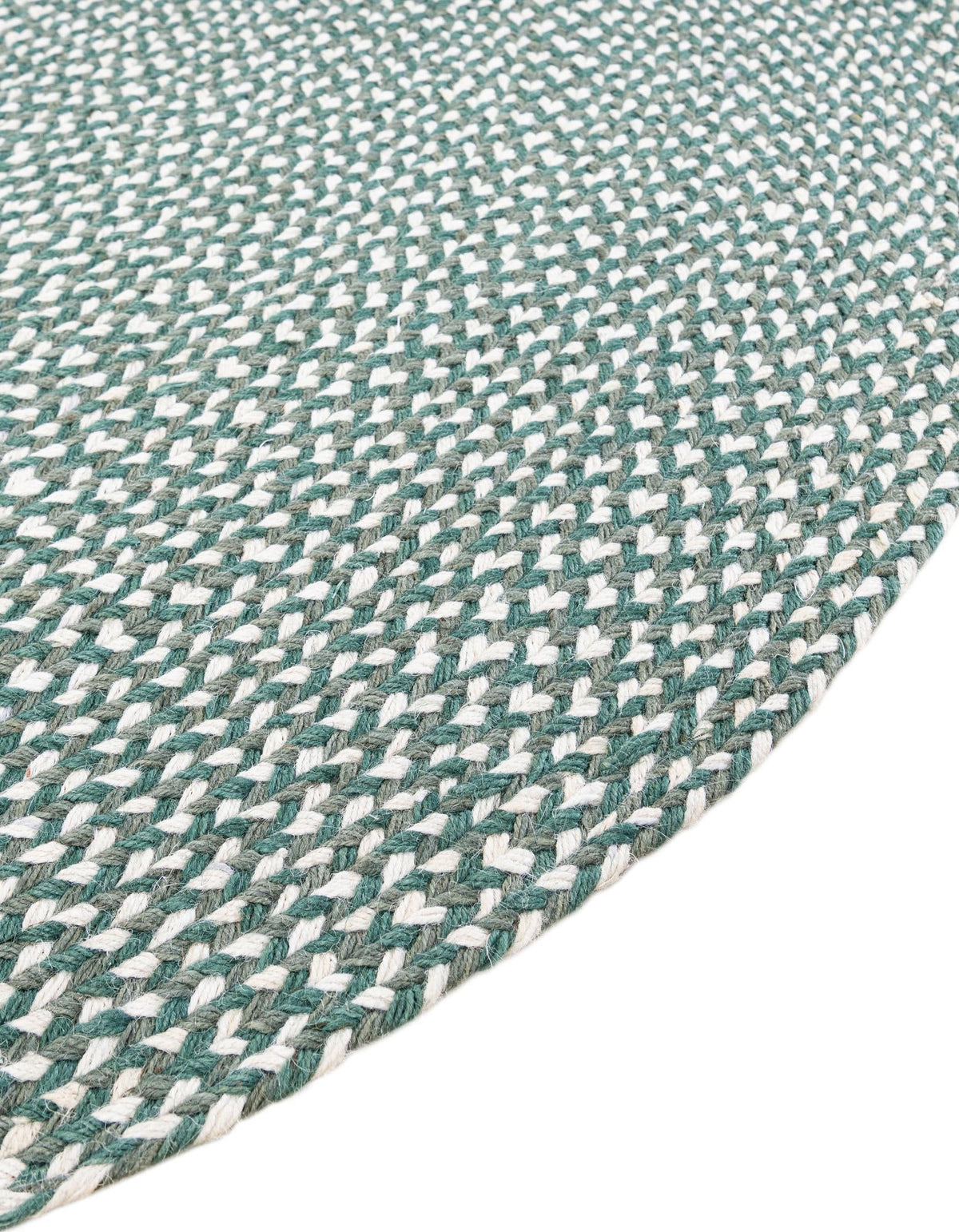 Highland Braided Jute Collection Area Rug - Glenmore (Green) Round Green  lifestyle 14