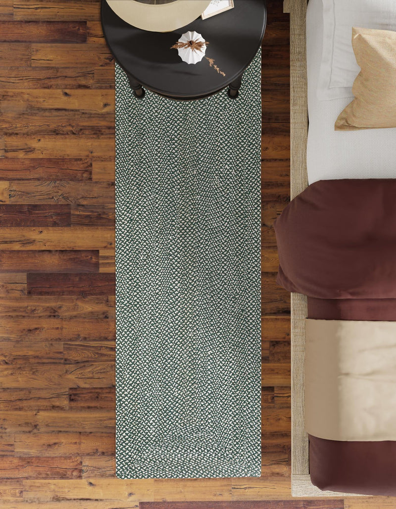 Highland Woven Jute Collection Area Rug - Glenmore (Green) Runner Green  lifestyle 51