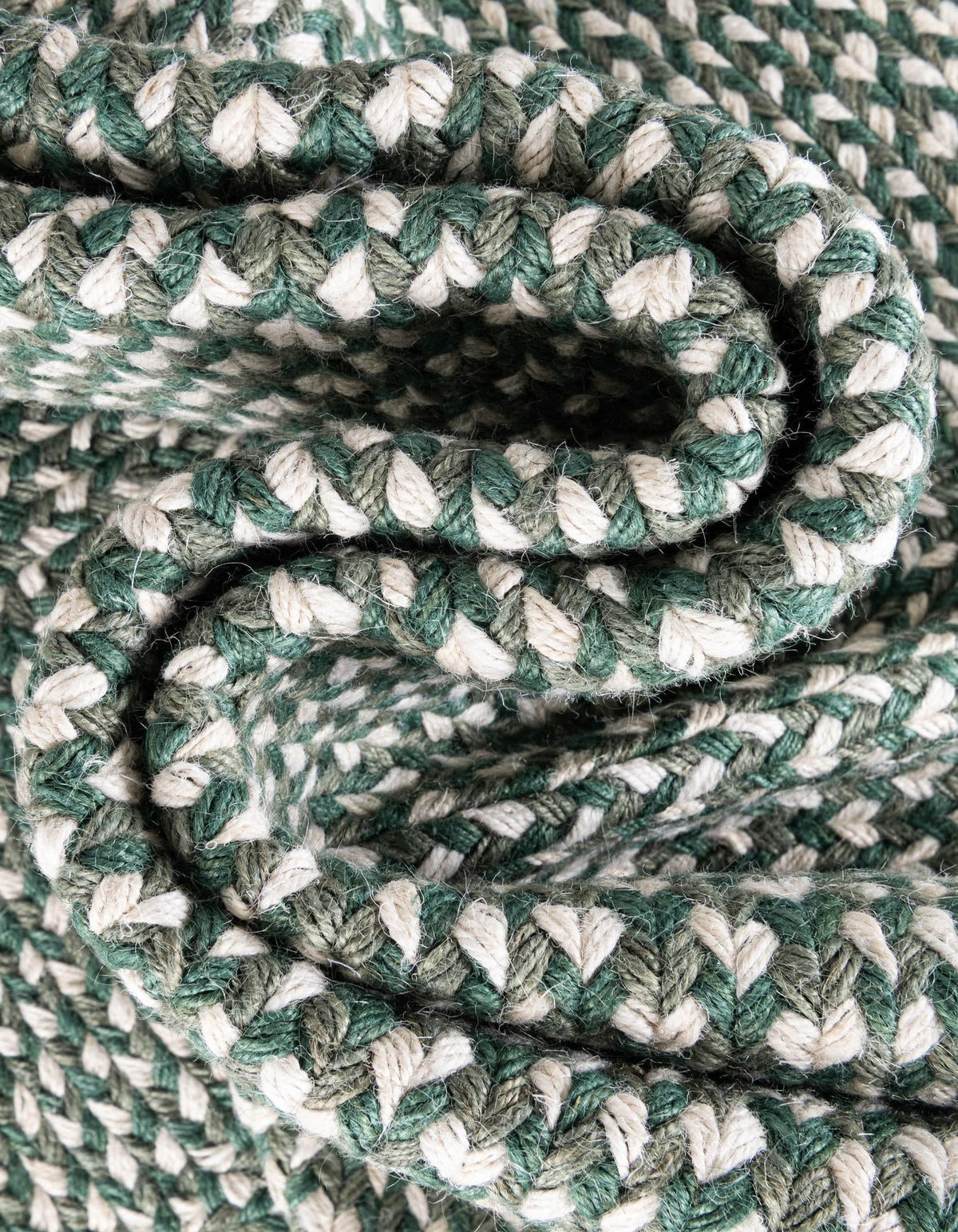 Highland Woven Jute Collection Area Rug - Glenmore (Green) Runner Green  lifestyle 80