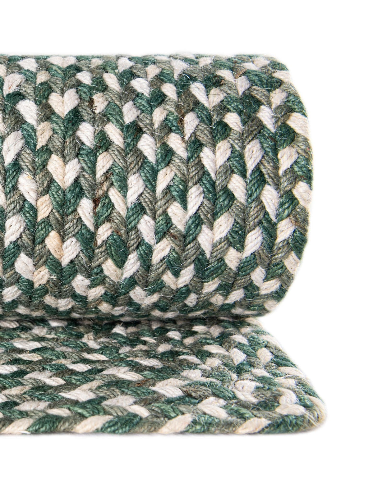 Highland Woven Jute Collection Area Rug - Glenmore (Green) Runner Green  lifestyle 84