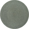 Highland Woven Jute Collection Area Rug - Glenmore (Green) Round Green  lifestyle 17