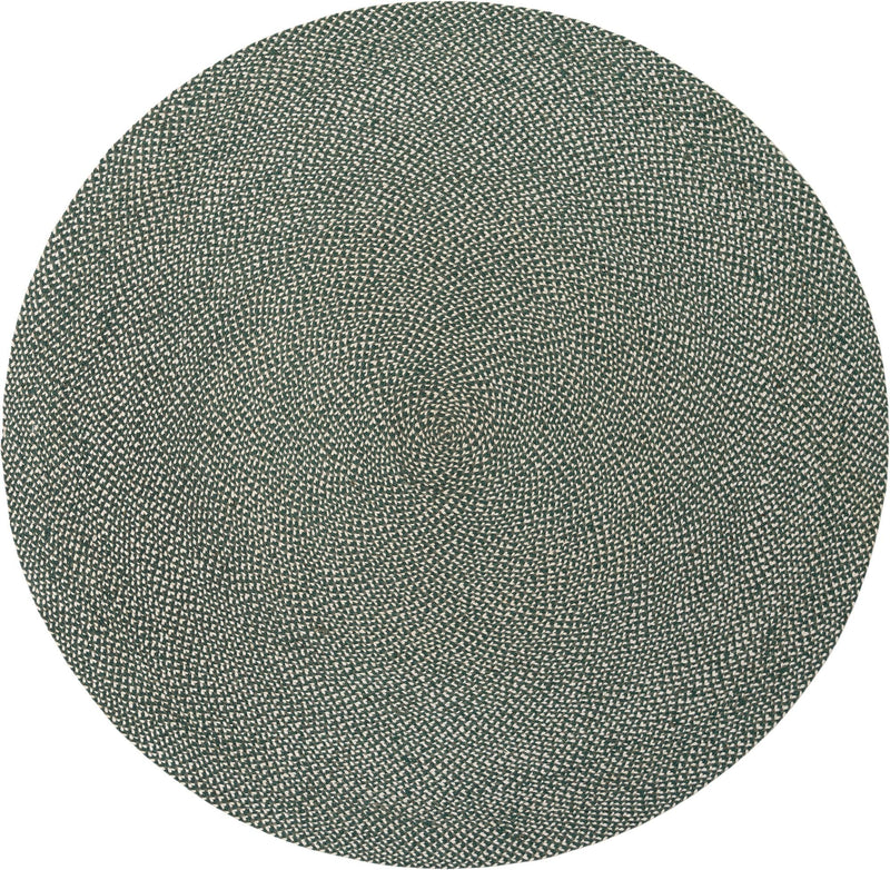 Highland Woven Jute Collection Area Rug - Glenmore (Green) Round Green  lifestyle 17