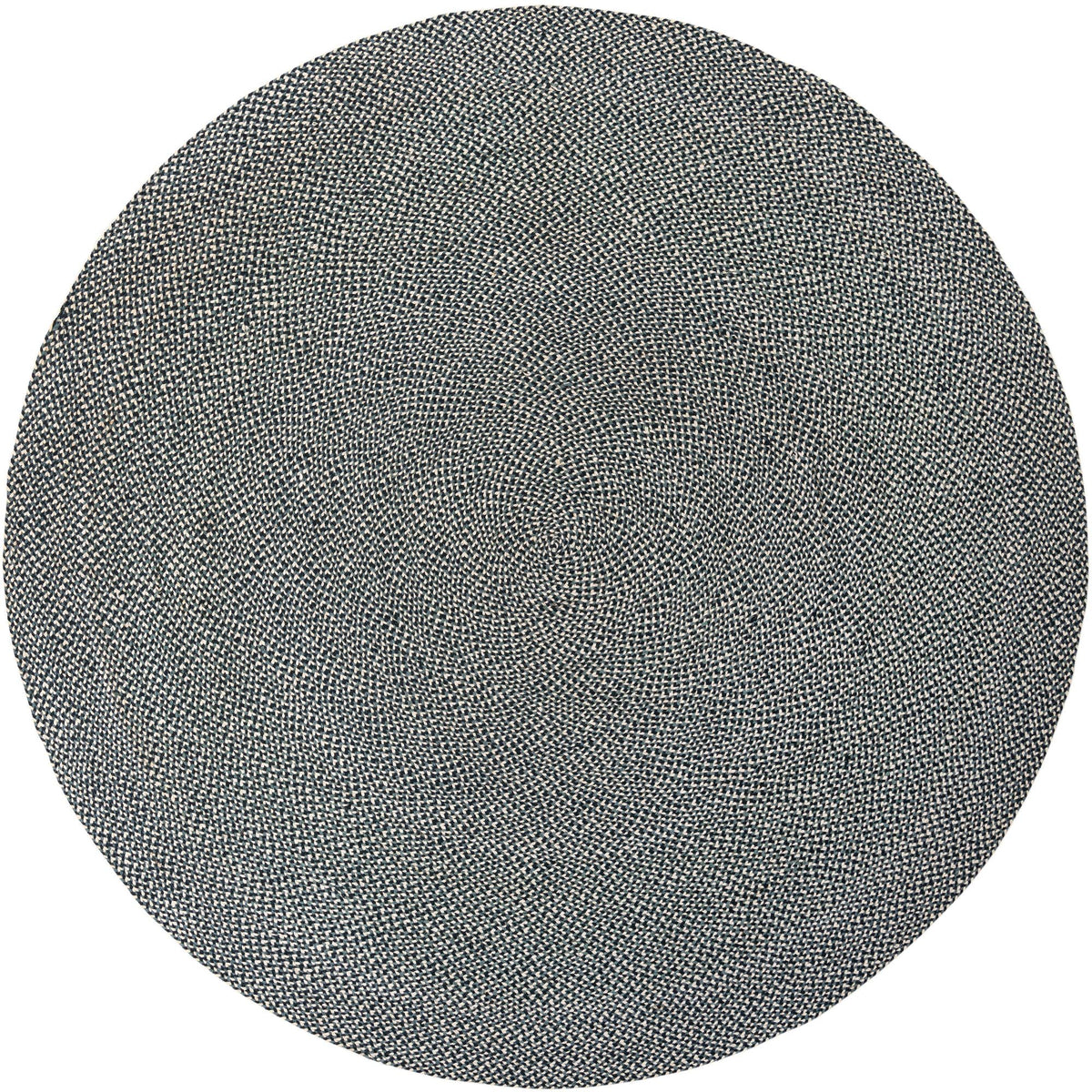 Highland Woven Jute Collection Area Rug - Glenmore (Navy Blue) Round Navy Blue  lifestyle 14