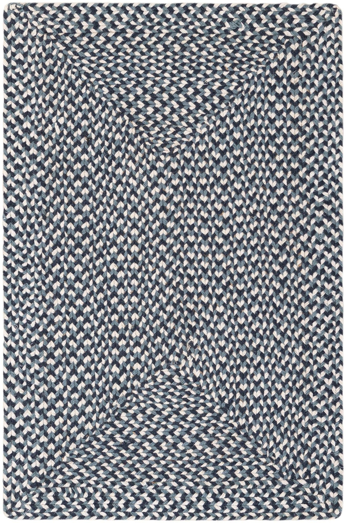 Highland Braided Jute Collection Area Rug - Glenmore (Navy Blue) Rectangle Navy Blue Main