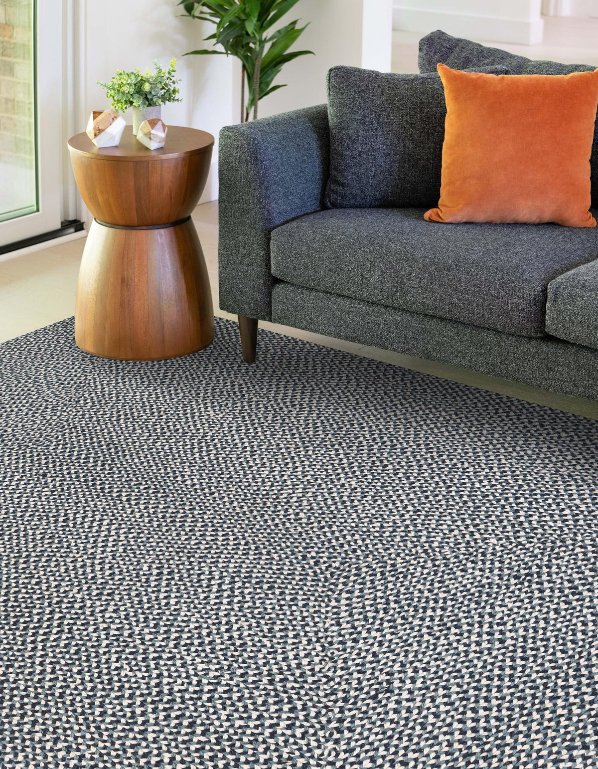 Highland Woven Jute Collection Area Rug - Glenmore (Navy Blue) Rectangle Navy Blue  lifestyle 5