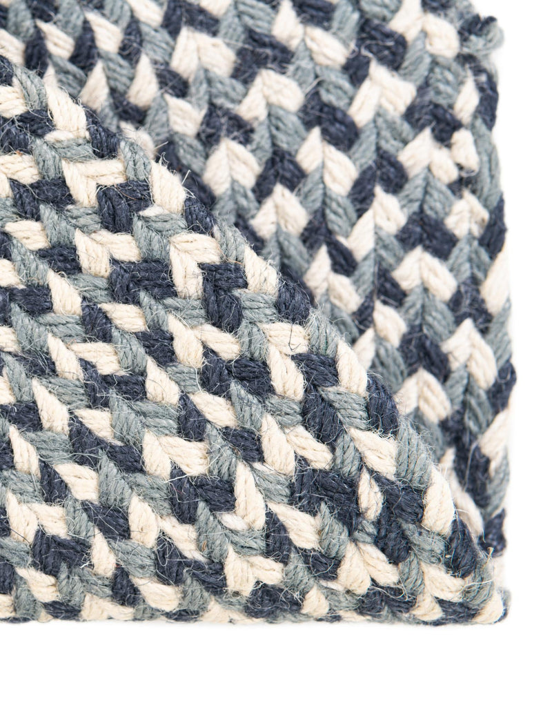 Sustainable Strands Indoor-Outdoor Oasis Collection Area Rug -  Sandbar (Navy Blue) Round Navy Blue  lifestyle 13