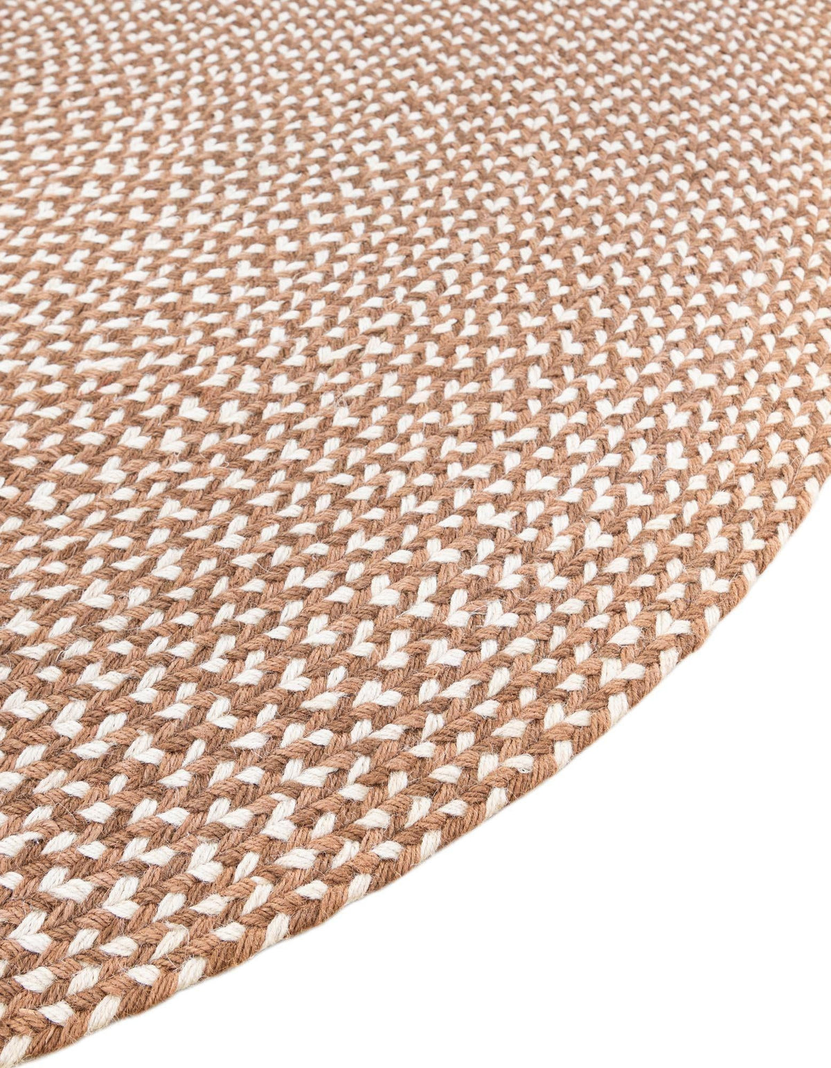 Highland Woven Jute Collection Area Rug - Glenmore (Light Brown) Round Light Brown  lifestyle 83