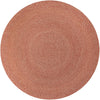 Highland Woven Jute Collection Area Rug - Glenmore (Rust Red) Round Rust Red  lifestyle 14