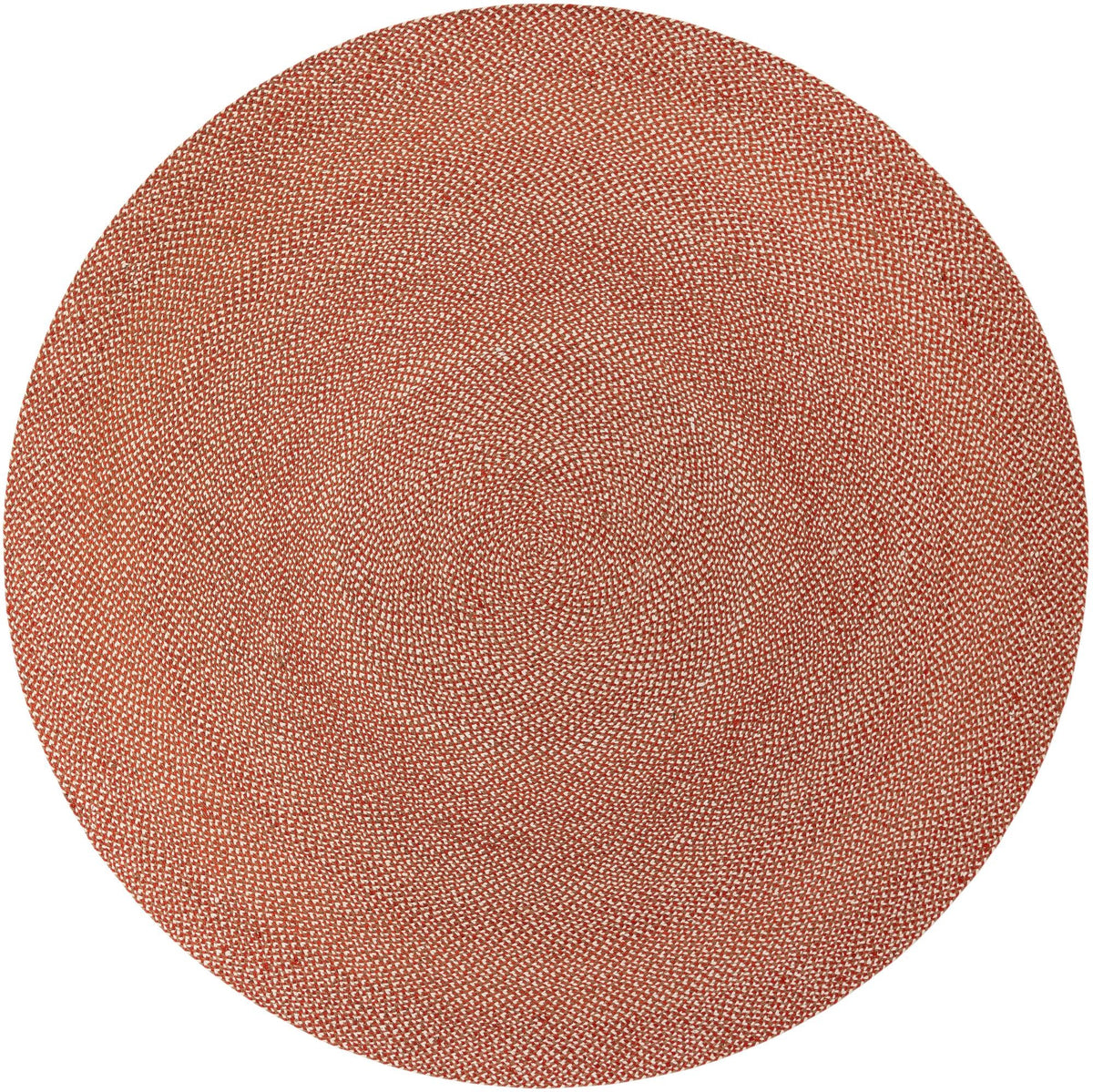 Highland Woven Jute Collection Area Rug - Glenmore (Rust Red) Round Rust Red  lifestyle 14