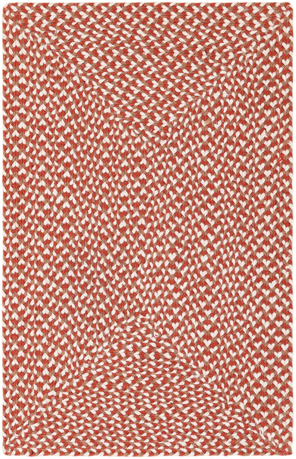 Highland Braided Jute Collection Area Rug - Glenmore (Rust Red) Rectangle Rust Red Main