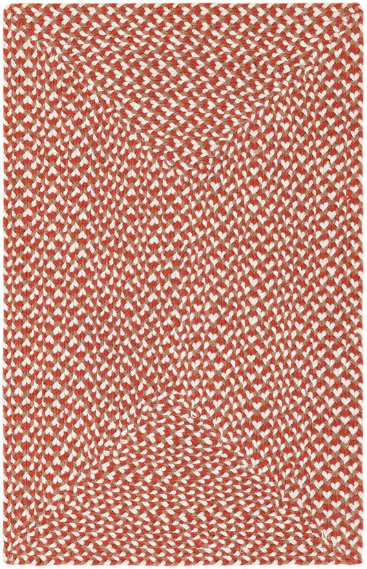 Highland Braided Jute Collection Area Rug - Glenmore (Rust Red) Rectangle Rust Red Main