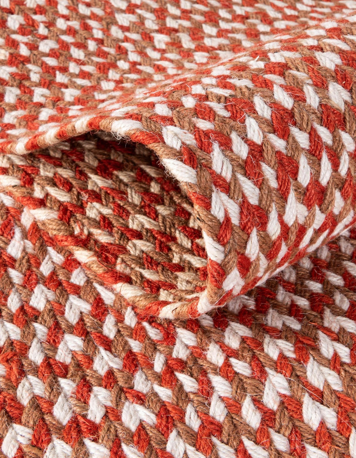 Highland Woven Jute Collection Area Rug - Glenmore (Rust Red) Oval Rust Red  lifestyle 69