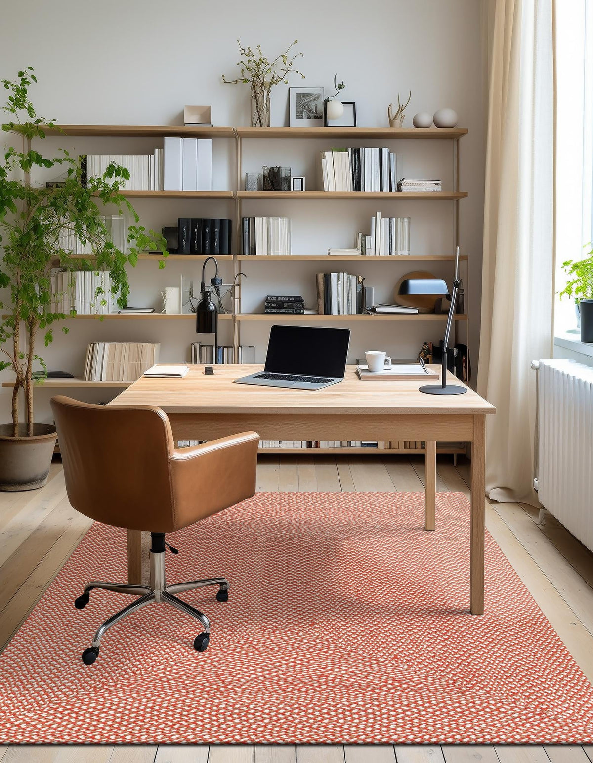 Highland Woven Jute Collection Area Rug - Glenmore (Rust Red) Rectangle Rust Red  lifestyle 3