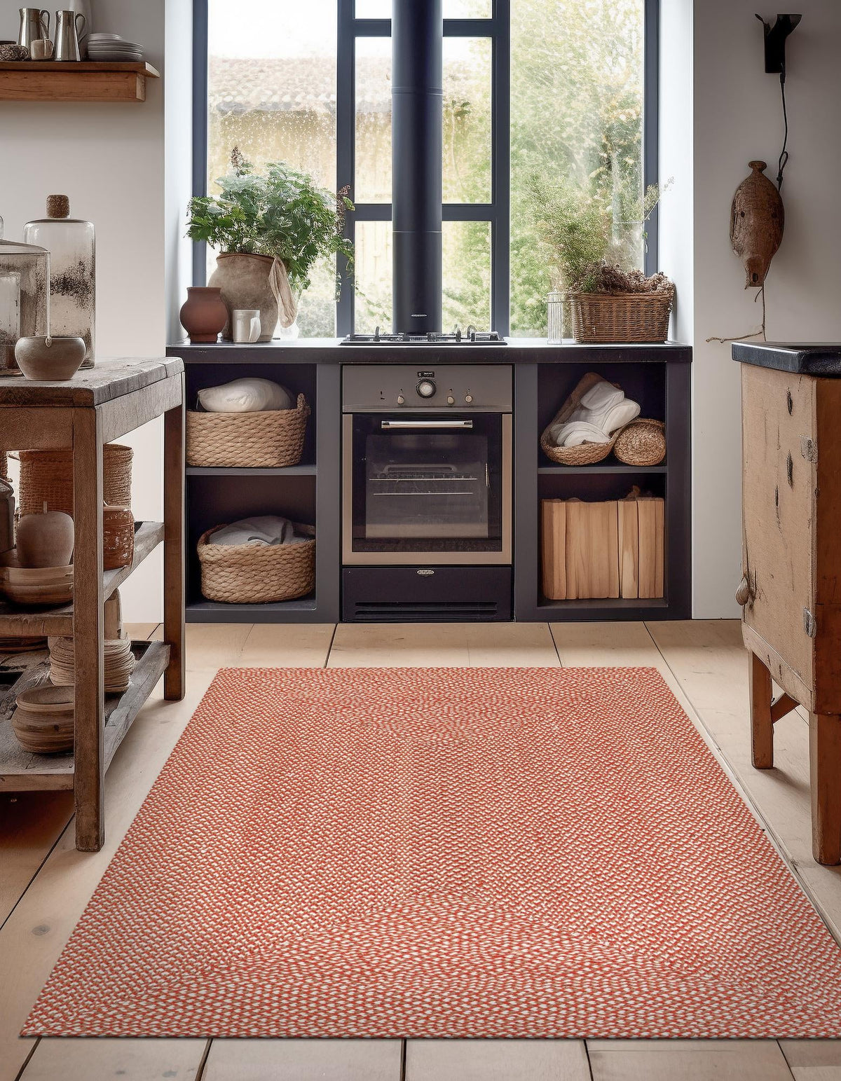 Highland Woven Jute Collection Area Rug - Glenmore (Rust Red) Rectangle Rust Red  lifestyle 4