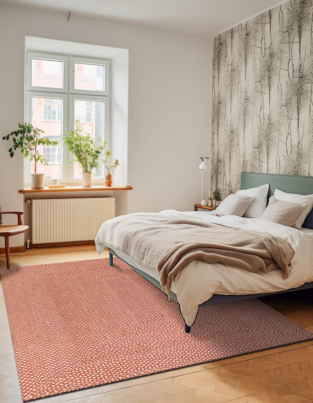 Highland Woven Jute Collection Area Rug - Glenmore (Rust Red) Rectangle Rust Red  lifestyle 5