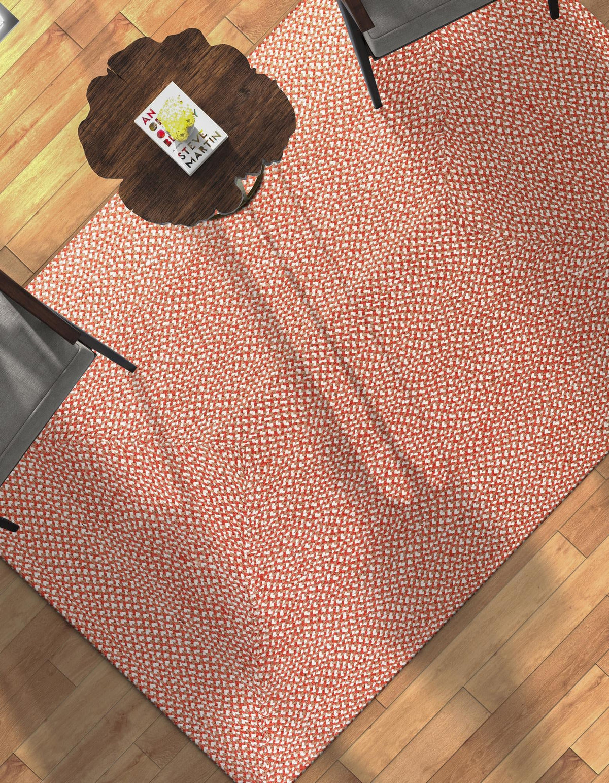 Highland Woven Jute Collection Area Rug - Glenmore (Rust Red) Rectangle Rust Red  lifestyle 6