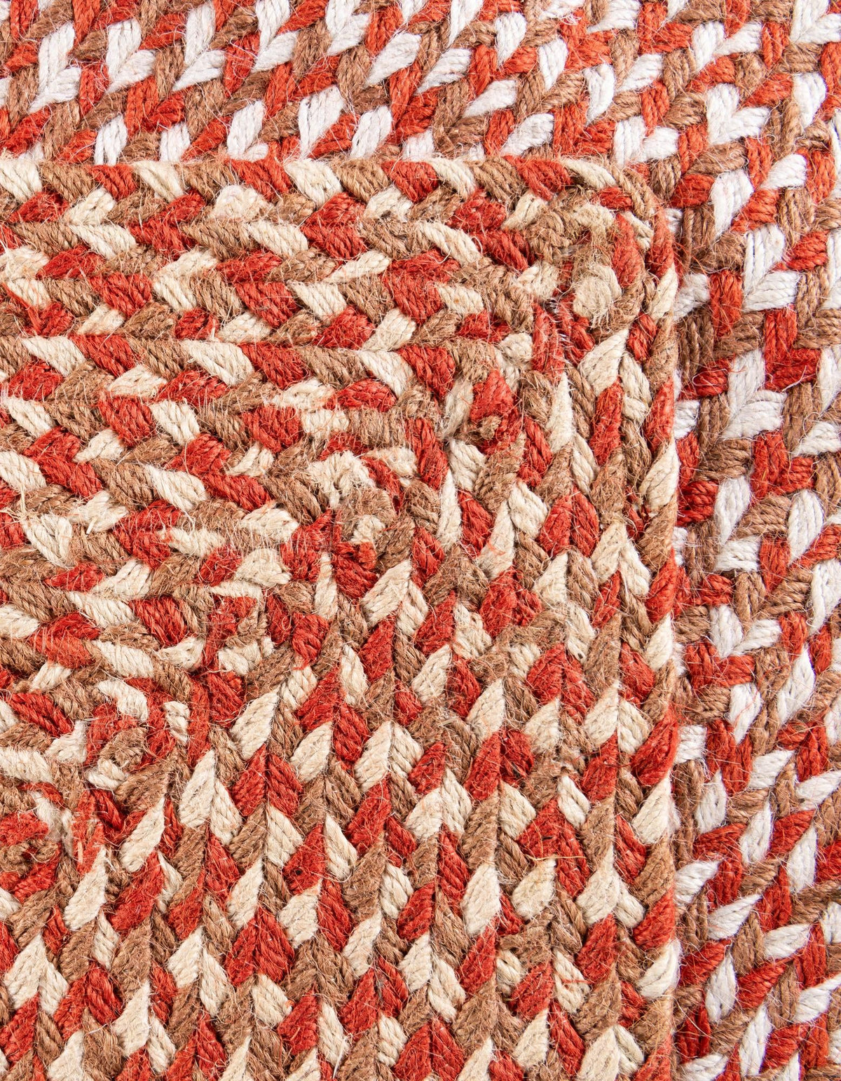 Highland Braided Jute Collection Area Rug - Glenmore (Rust Red) Rectangle Rust Red  lifestyle 6