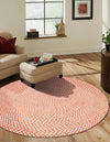 Sustainable Strands Indoor-Outdoor Oasis Collection Area Rug -  Sandbar (Rust Red) Round Rust Red  lifestyle 3