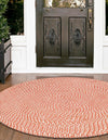 Sustainable Strands Indoor-Outdoor Oasis Collection Area Rug -  Sandbar (Rust Red) Round Rust Red  lifestyle 6