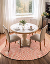 Highland Braided Jute Collection Area Rug - Glenmore (Rust Red) Round Rust Red  lifestyle 18
