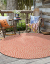 Highland Braided Jute Collection Area Rug - Glenmore (Rust Red) Round Rust Red  lifestyle 19