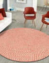 Sustainable Strands Indoor-Outdoor Oasis Collection Area Rug -  Sandbar (Rust Red) Round Rust Red  lifestyle 9