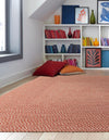 Highland Woven Jute Collection Area Rug - Glenmore (Rust Red) Square Rust Red  lifestyle 34