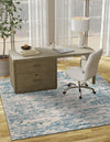 Serenity Sands Collection Area Rug - Dunescape Square Blue  lifestyle 99