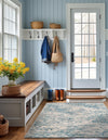 Serenity Sands Collection Area Rug - Dunescape Square Blue  lifestyle 105