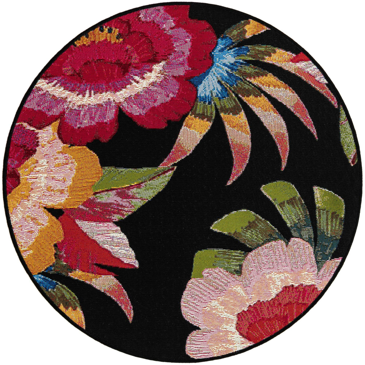 Seaside Blooms Collection Area Rug -  Versailles Round Multi  lifestyle 65
