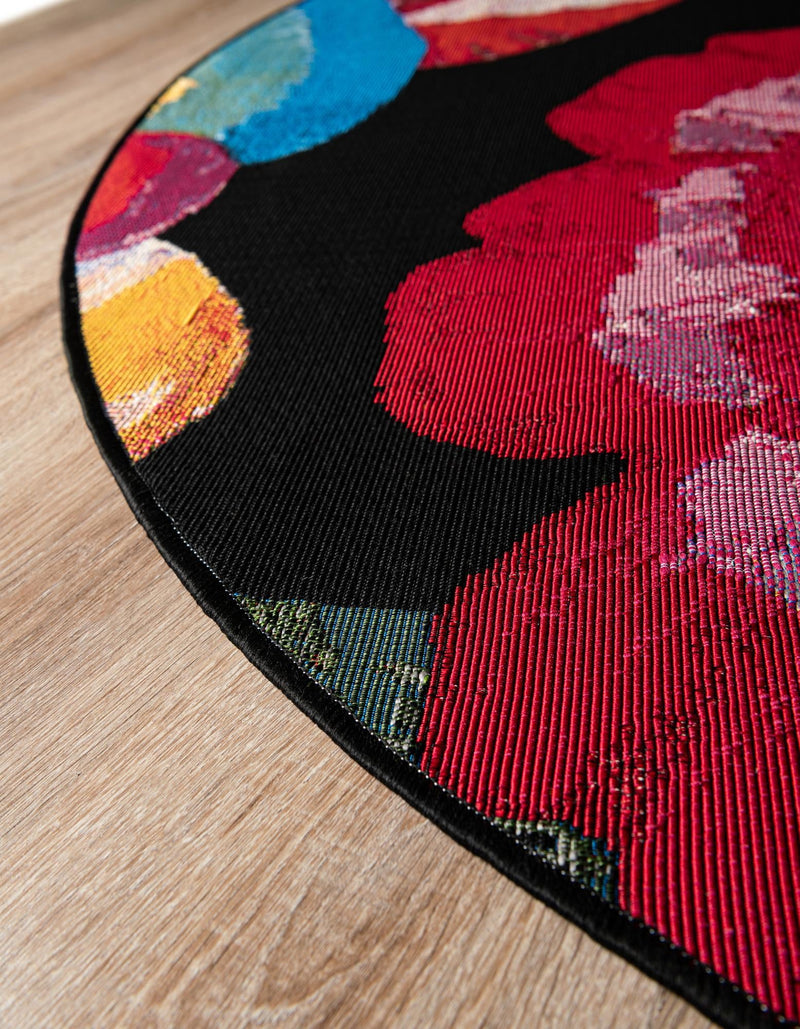 Seaside Blooms Collection Area Rug -  Versailles Round Multi  lifestyle 38