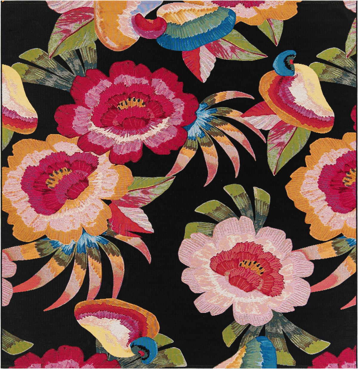 Seaside Blooms Collection Area Rug -  Versailles Square Multi  lifestyle 66