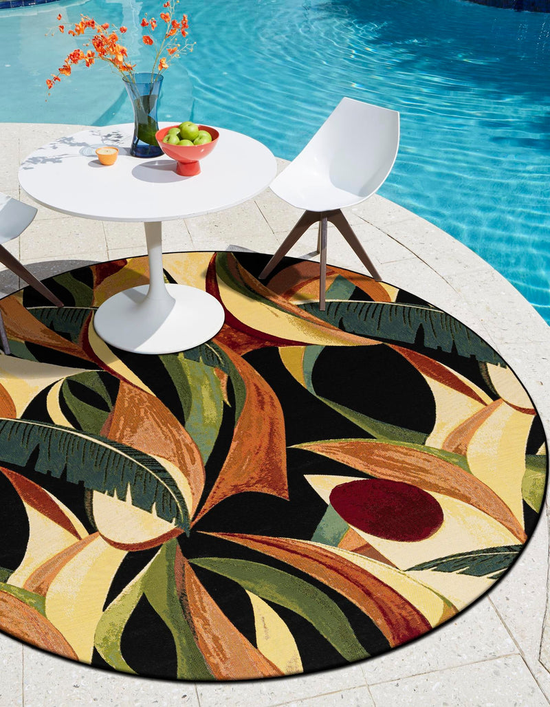 Seaside Blooms Collection Area Rug -  Tivoli Round Multi  lifestyle 15