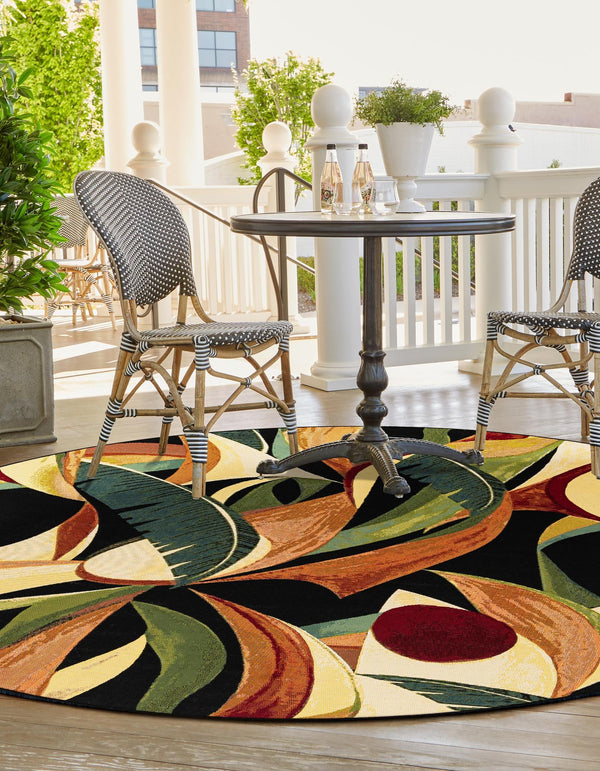 Seaside Blooms Collection Area Rug -  Tivoli Round Multi  lifestyle 24