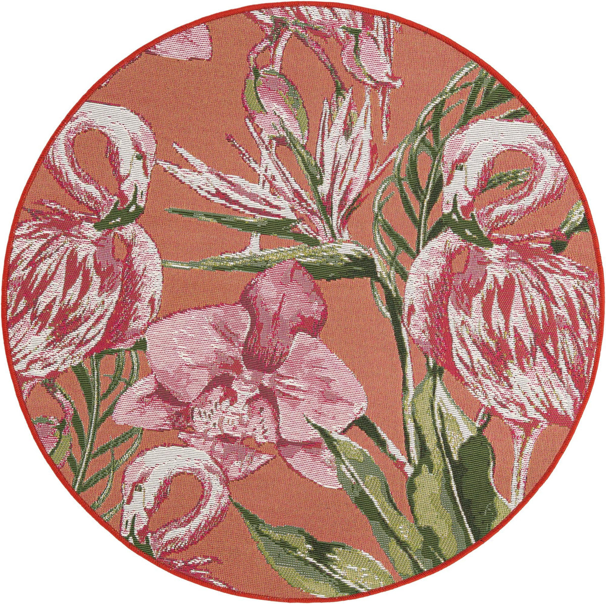 Seaside Blooms Collection Area Rug -  Kyoto Round Coral Pink  lifestyle 40