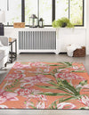 Seaside Blooms Collection Area Rug -  Kyoto Rectangle Coral  lifestyle 8