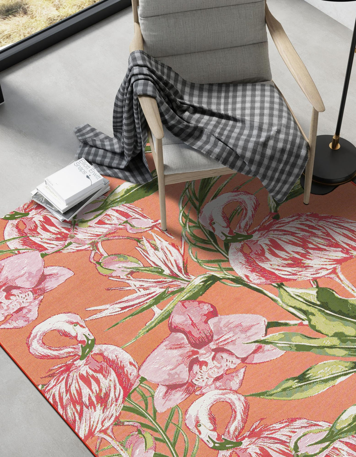 Seaside Blooms Collection Area Rug -  Kyoto Rectangle Coral  lifestyle 10