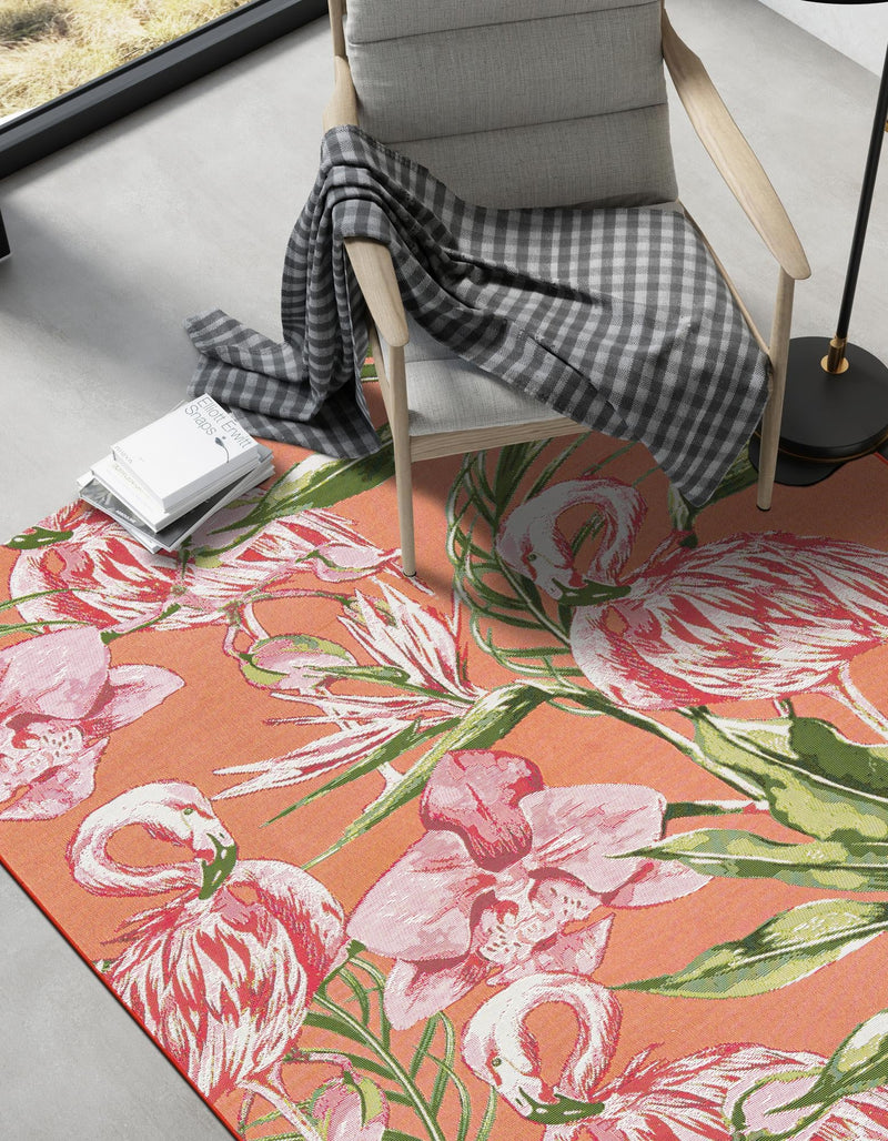 Seaside Blooms Collection Area Rug -  Kyoto Rectangle Coral  lifestyle 10