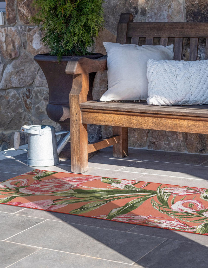 Seaside Blooms Collection Area Rug -  Kyoto Runner Coral  lifestyle 28