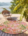 Seaside Blooms Collection Area Rug -  Kyoto Round Coral  lifestyle 24