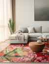Seaside Blooms Collection Area Rug -  Kyoto Square Coral  lifestyle 15