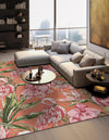 Seaside Blooms Collection Area Rug -  Kyoto Square Coral  lifestyle 19