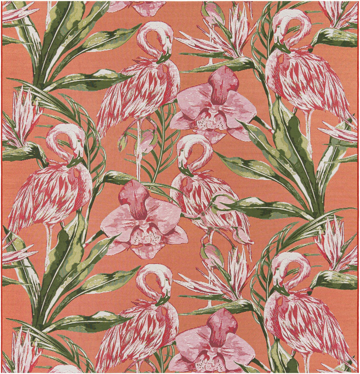 Seaside Blooms Collection Area Rug -  Kyoto Square Coral Pink  lifestyle 41