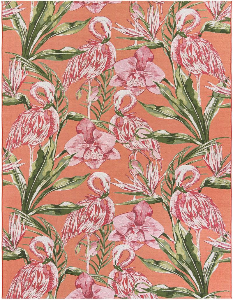 Seaside Blooms Collection Area Rug -  Kyoto Rectangle Coral  lifestyle 2