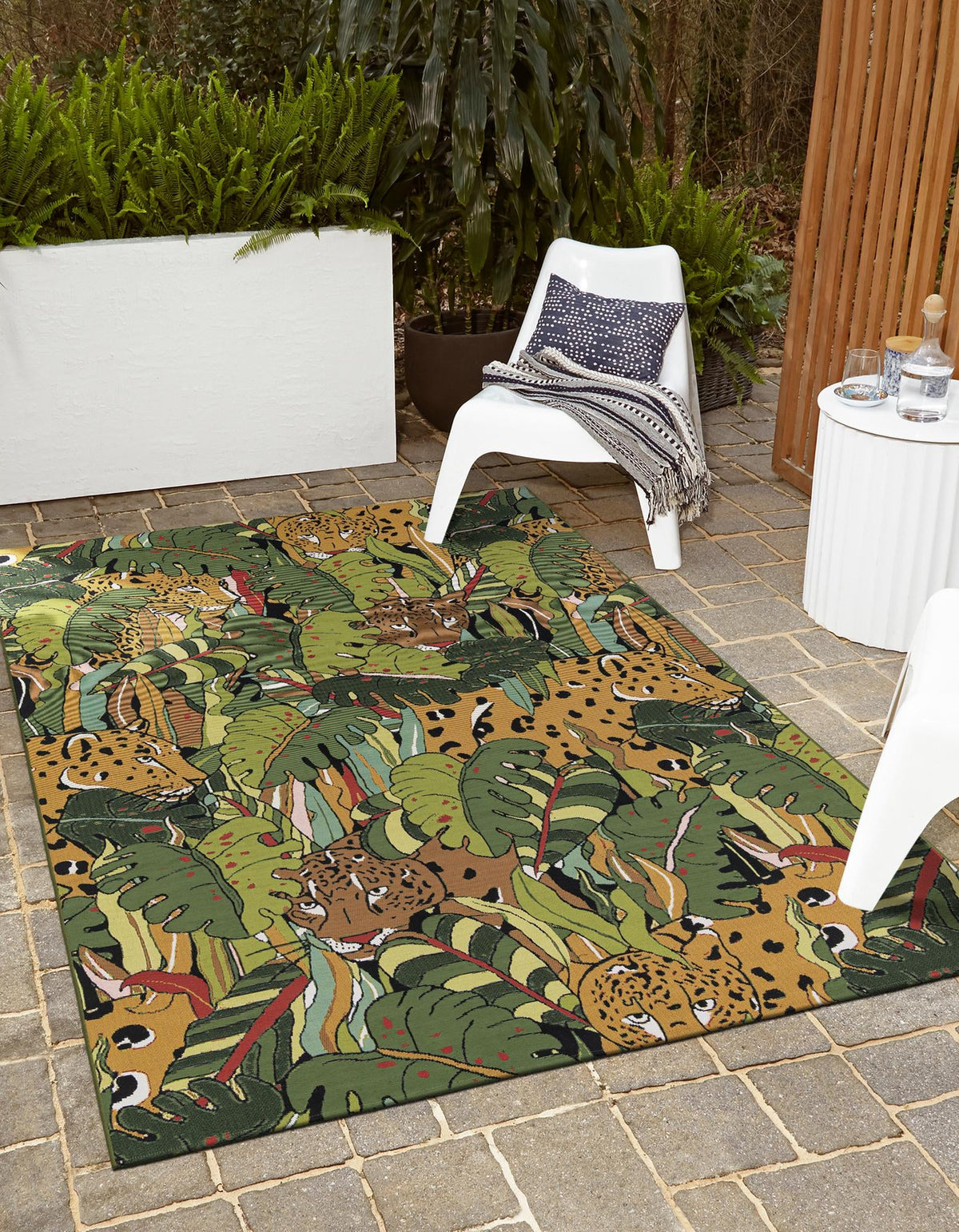 Seaside Blooms Collection Area Rug -  Sorrento Rectangle Green  lifestyle 2