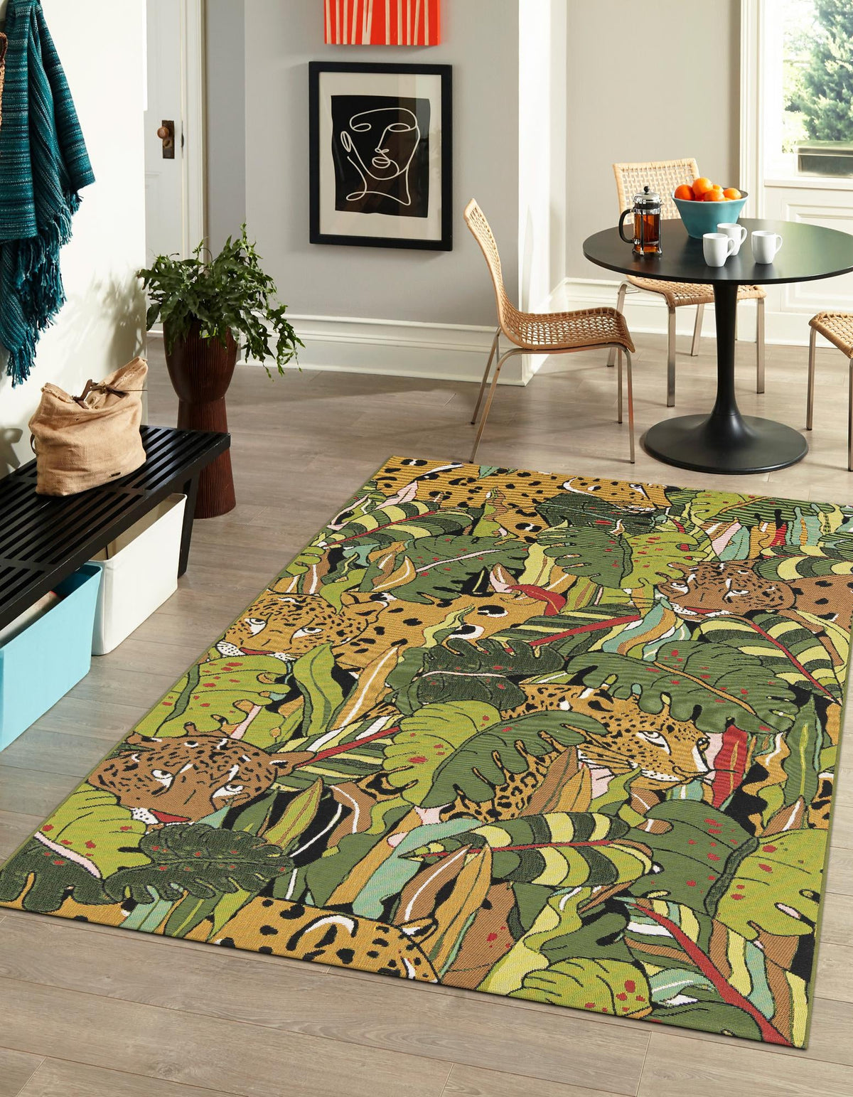 Seaside Blooms Collection Area Rug -  Sorrento Rectangle Green  lifestyle 3