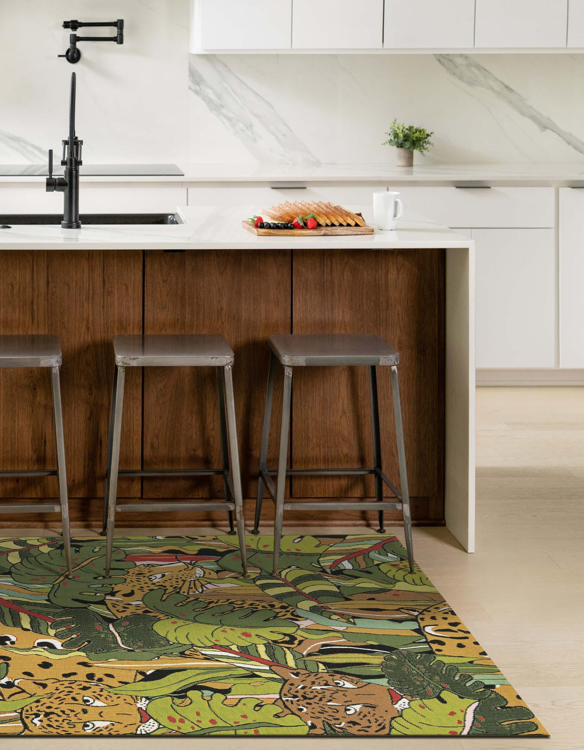 Seaside Blooms Collection Area Rug -  Sorrento Rectangle Green  lifestyle 5