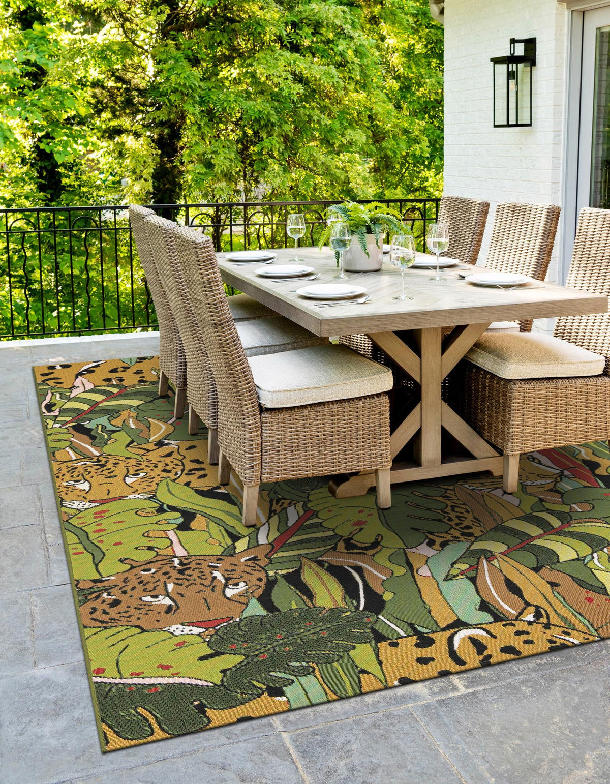 Seaside Blooms Collection Area Rug -  Sorrento Rectangle Green  lifestyle 6